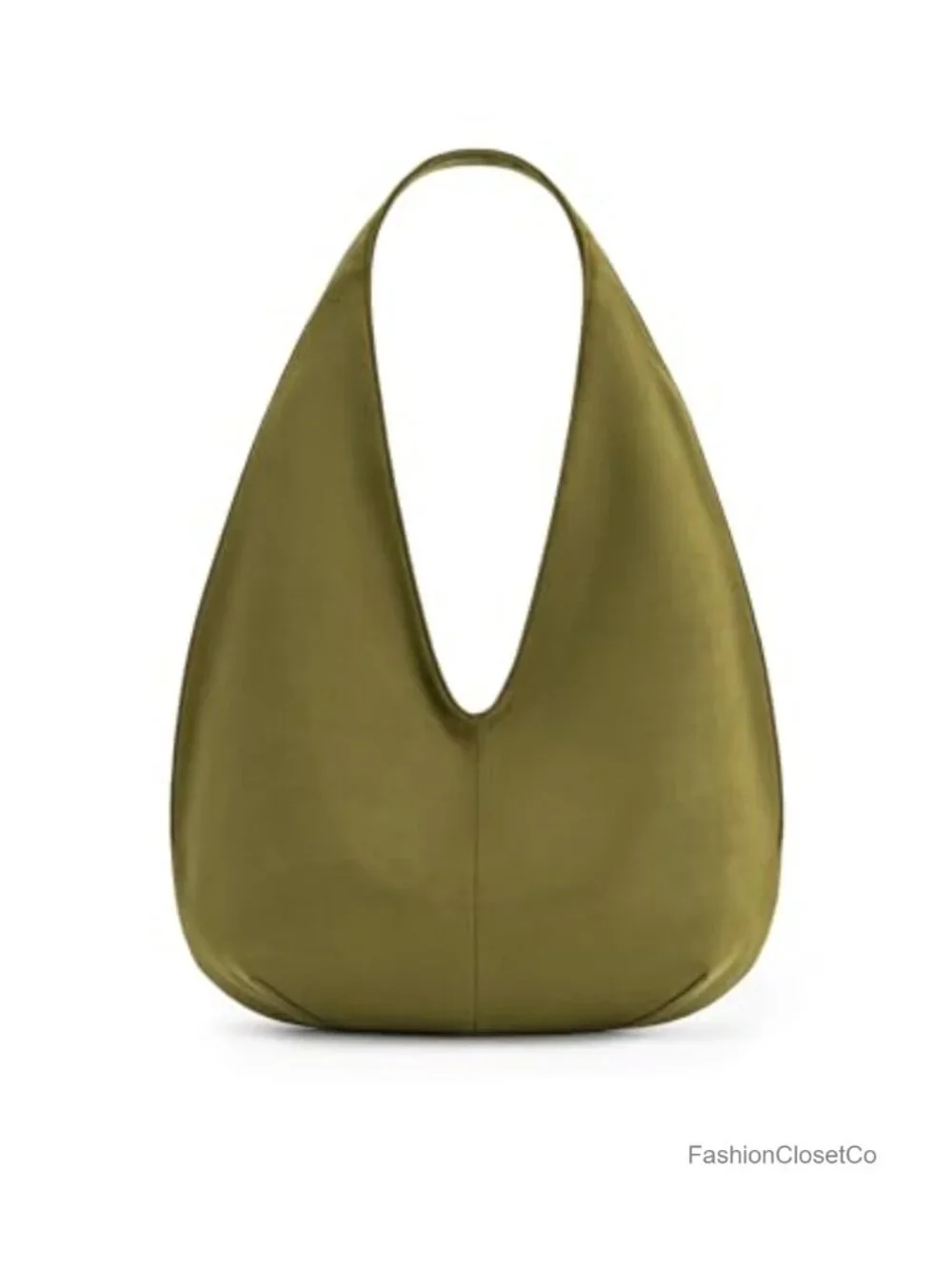 Faux Suede Hobo Shoulder Bag with Magnetic Closure